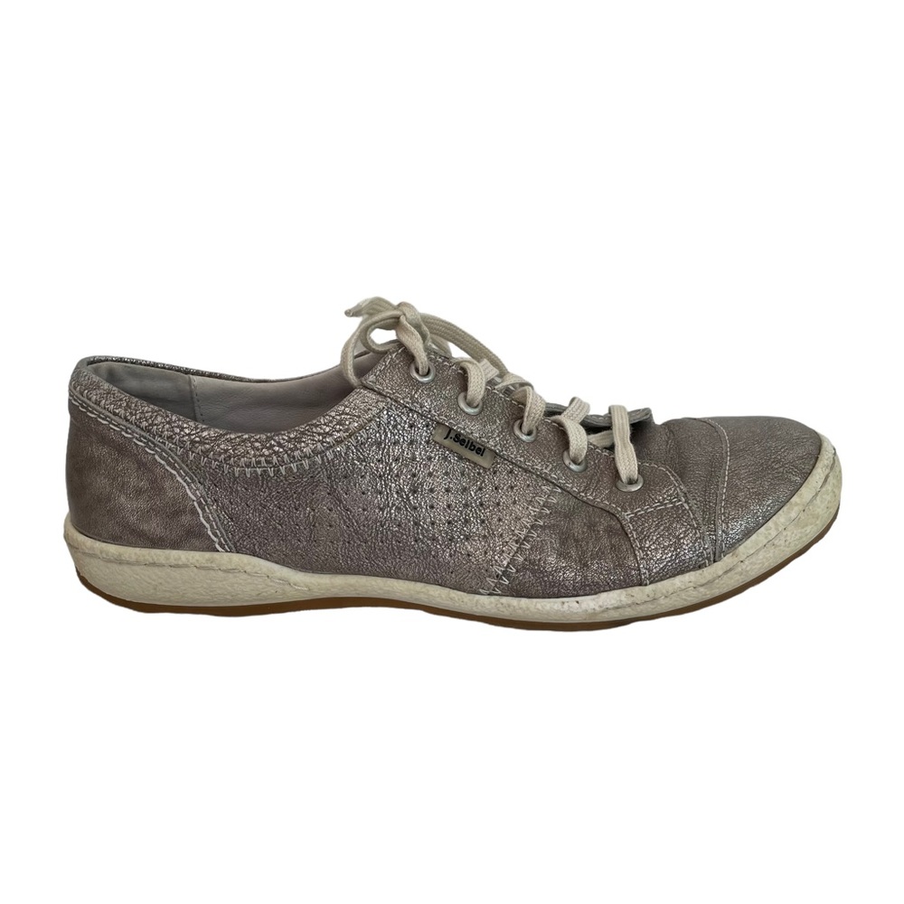 Josef Seibel Leather Metallic Caspian Sneakers 7 - Picture 6 of 13
